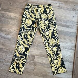 Averardo Bessi Floral Black and Yellow Pants Size 12